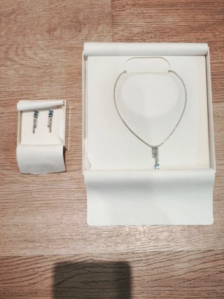 Collar Plata 925 mm, Rodiada y Circonitas Azul