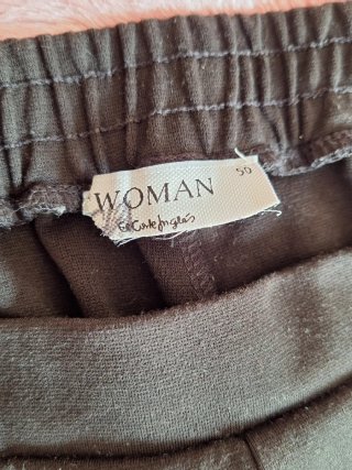 Conjunto señora top estampado y pantalón negro