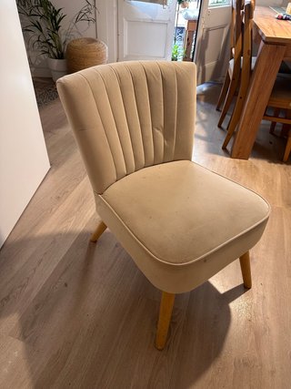 Butaca terciopelo beige