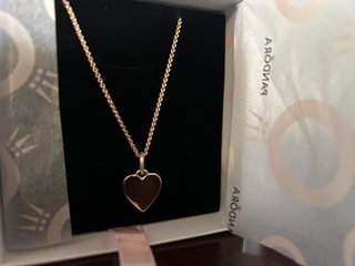 Collar Pandora Corazón Rosa Oro