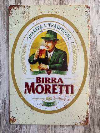 (613) Cartel Metálico Decoración Birra Moretti