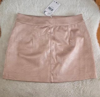 Minifalda rosa metalizada