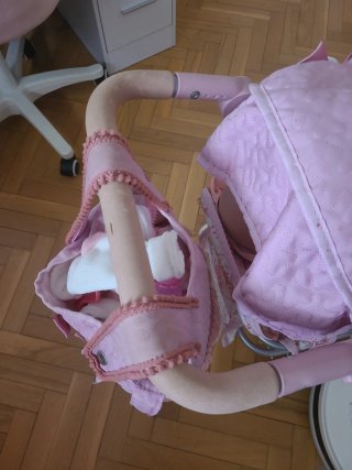 Carrito de muñecas doble rosa