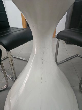 Mesa redonda cristal y 4 sillas comedor