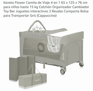 Cuna de viaje Lionelo Flower Color Gris