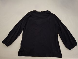 Camiseta Zara Collection Negra Encaje Mujer