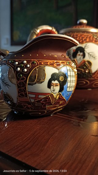 Juego de té japonés, porcelana china  antiguo