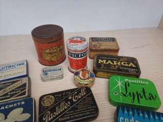 Lotto 14 scatole pubblicitarie vintage