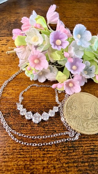 Collar Plata 925 Moissanita 0.5 ct y circonitas