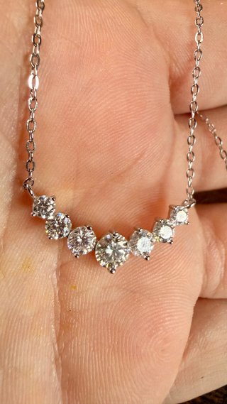 Collar Plata 925 Moissanita 0.5 ct y circonitas