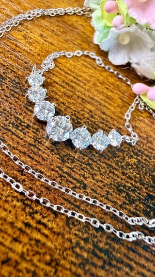 Collar Plata 925 Moissanita 0.5 ct y circonitas