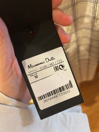 Camisa Massimo Dutti Nueva Beige Cuadros