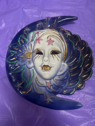 Máscara Veneciana Luna y Estrellas Cerámica