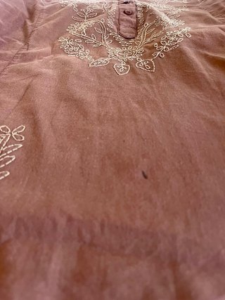 Camisa Natura manga larga bordada