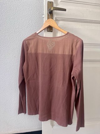 Camisa Natura manga larga bordada