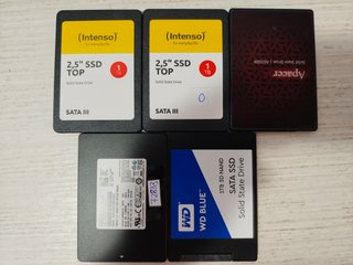 Discos duros SSD SATA 1TB 2.5" Apacer, Intenso, WD
