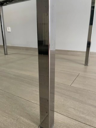 Mesa cristal extensible + 4 sillas