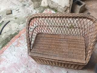 Asiento de mimbre para exterior