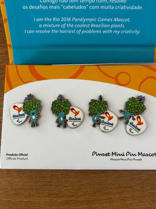 Set 4 Pins Mascota Juegos Paralímpicos Rio 2016