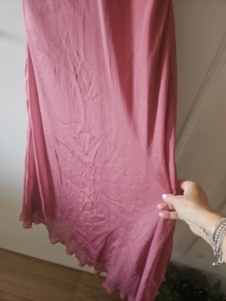 Vestido Tintoretto gasa y lentejuelas rosa