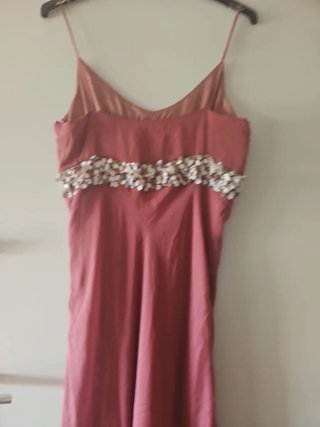 Vestido Tintoretto gasa y lentejuelas rosa