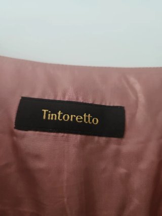 Vestido Tintoretto gasa y lentejuelas rosa