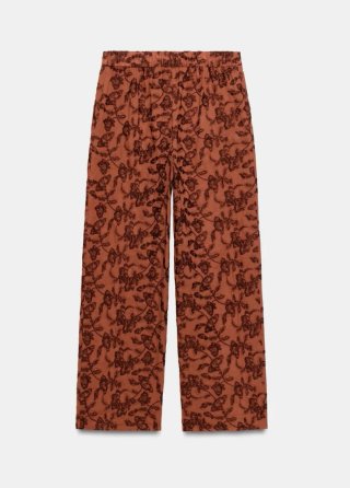 Pantalón recto bordado Zara