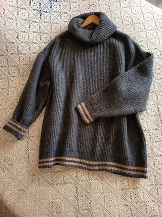 Jersey Zara Lana Gris Talla MXL