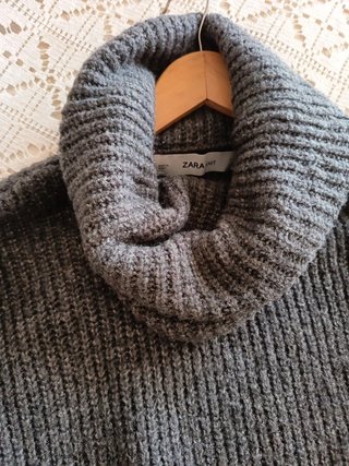 Jersey Zara Lana Gris Talla MXL