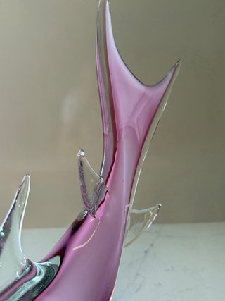 Squalo di Murano Rosa in Vetro Artistico