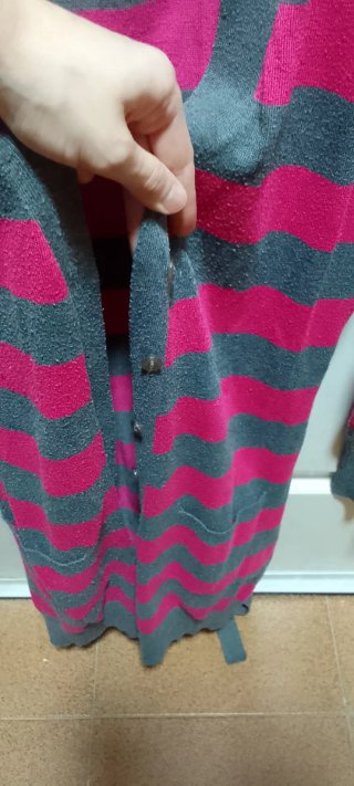 Chaqueta larga de rayas mujer