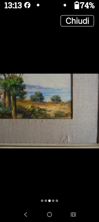 Vecchio quadro dipinto ad olio firmato V. Parisi