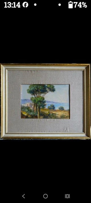 Vecchio quadro dipinto ad olio firmato V. Parisi