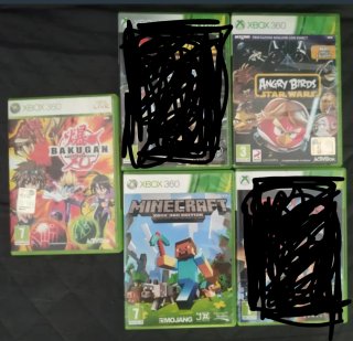 3 Giochi Xbox 360:Minecraft,Bakugan, Angry birds