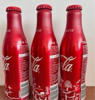Set di 3 bottiglie vuote Coca Cola Heidi