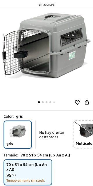Transportín Petmate IATA 71x52x55 cm Gris
