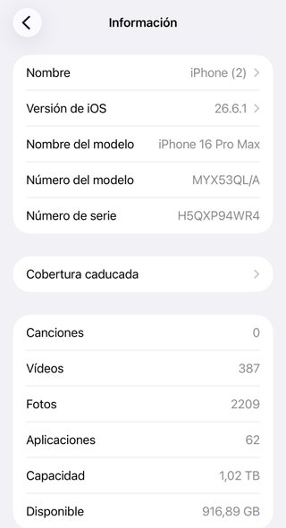 iPhone 16 Pro Max Blanco 1TB