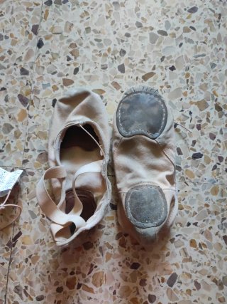 Zapatillas de ballet beige