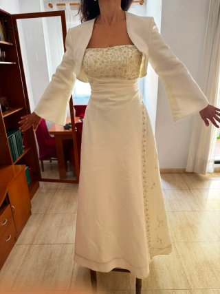 Vestido de Novia Blanco con Chaqueta