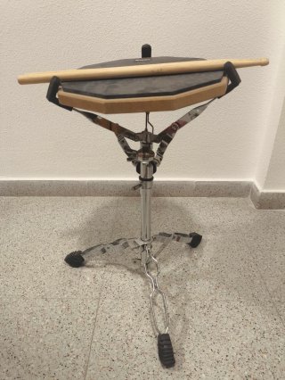 Caja sorda- pad de práctica de batería con soporte