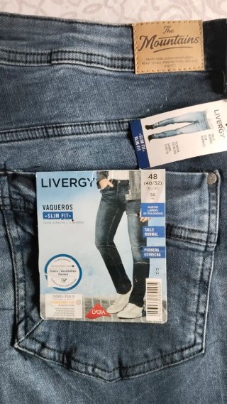 Pantalón vaquero azul elástico nuevo Livergy.