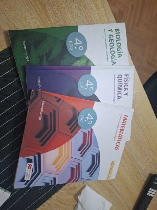 Tres libros de 4 eso diversificación.