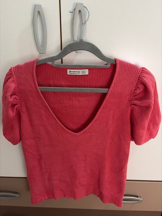 Top Stradivarius rosa/coral talla M
