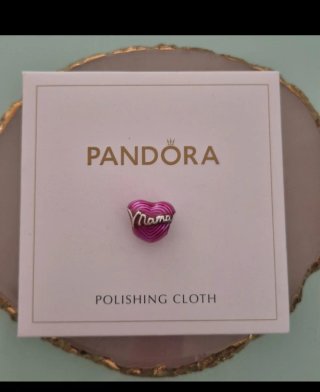 Charm Pandora Corazón Mama Rosa acero