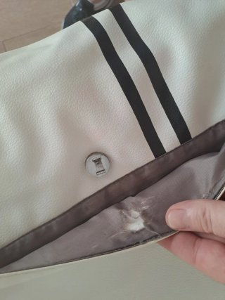 Bandolera blanca con dibujo de moto