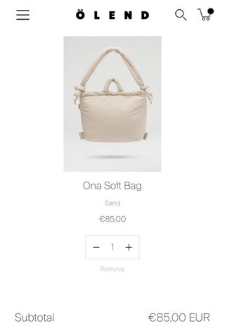 Bolso Ölend beige nuevo con etiquetas