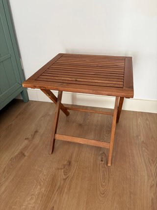 Mesa Auxiliar Plegable Madera Acacia 46x46