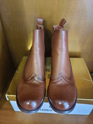 Botines Chelsea Brogue Mujer Marrones