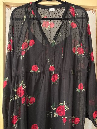 Vestido Pinky flores negro talla única