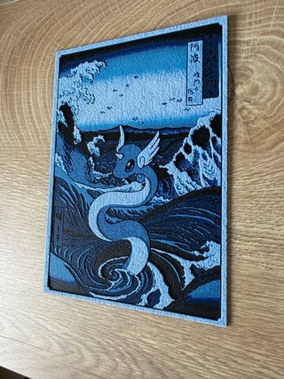Placa decorativa Pokémon Dratini 3D Relieve